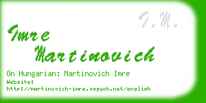 imre martinovich business card